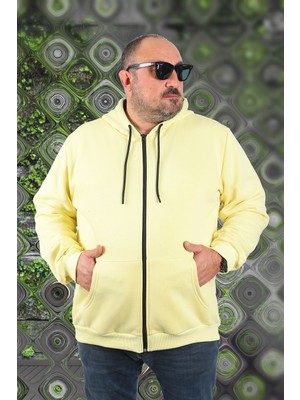Moc Grande Mocgrande Büyük Beden Unisex Kapüşonlu 3ip Sweat 11701 Sarı