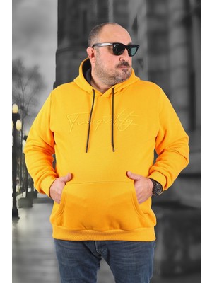 Moc Grande Mocgrande Büyük Beden Kapüşonlu Sweat Twenty 22741 Hardal