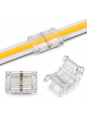 Cata Ledarmy 4 adet 8 mm COB LED Şerit Ara Konnektörü 2 Pin Tek Renk Şerit Birleştirme düz Aparatı Karanlık Alan Bırakmayan Şeffaf Lehimsiz Bağlantı