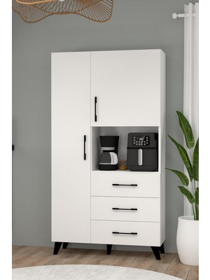 AyrStore Çok AMAÇLI%100 Mdf Mutfak Mikrodalga Fırın Dolabı