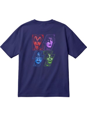 BarsDepo Unisex Vintage Rock Temalı Oversize Tişört