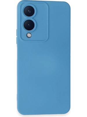 Uravas Store Vivo Y17S Kılıf Nano Içi Kadife Silikon - Mavi