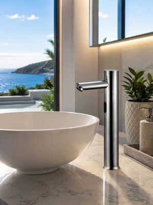ACAR SU ARMATÜRLERİ Smart Çanak Tek Su Fotoselli Krom Lavabo Bataryası Acar 01.02.800