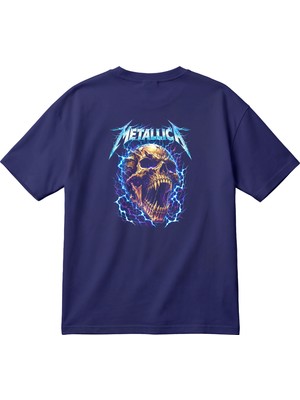 BarsDepo Unisex Vintage Rock Temalı Oversize Tişört
