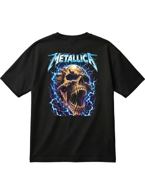 BarsDepo Unisex Vintage Rock Temalı Oversize Tişört