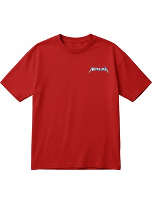 BarsDepo Unisex Vintage Rock Temalı Oversize Tişört