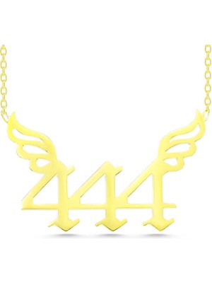 Blackcraft 925 Ayar Gümüş Gold Kaplama 444 Melek Sayısı Kolye