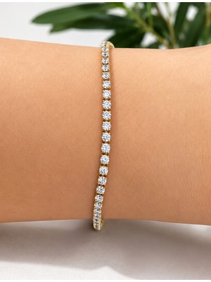 Xuping Jewelry 14K Altın Renk Taşlı Su Yolu Bileklik – Zarif Parlak Kadın Bileklik