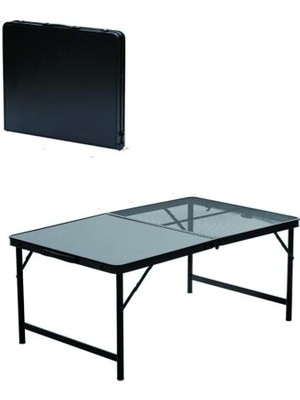Madfox Eazy 90X60 cm Izgaralı Ahşap Katlanır Kamp Masası