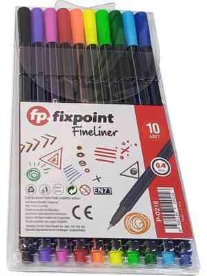 Fineliner 10 Lu Ince Uçlu Kalem 1 Paket 10 Renk 0.4 mm Keçe Uçlu Kalem Renkli Işaretleme Yazı