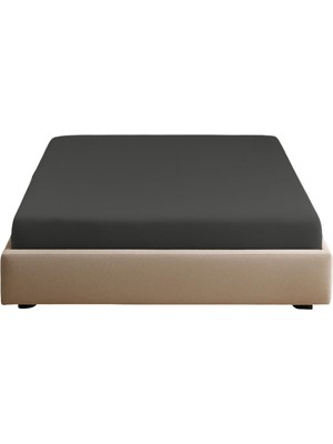 %100 Pamuk 62 Tel (155 Tc) 240X260 cm Çift Kişilik Düz Çarşaf (Antrasit)