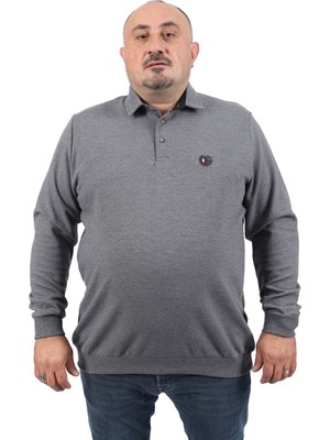 Moc Grande Mocgrande Büyük Beden Polo Yaka Sweat West Coast 22711 Antrasıt