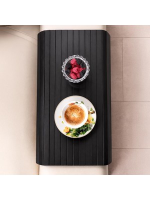 Porsima LM-2005 Bambu Ahşap Kanepe Kenarı Sehpa Yan Sehpa Katlanabilir Koltuk Kenarı Tepsisi 37X6