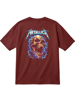 BarsDepo Unisex Vintage Rock Temalı Oversize Tişört