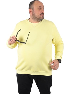 Moc Grande Mocgrande Büyük Beden Sweatshirt V Design 22742 Sarı