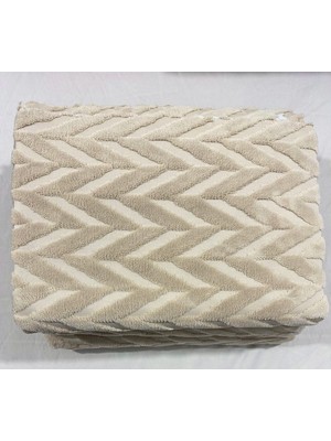 Kumaşçıtr Kaymaz Tabanlı Well Soft Koltuk & Çekyat Örtüsü 170×215 cm – Zigzag Desen Taş Rengi