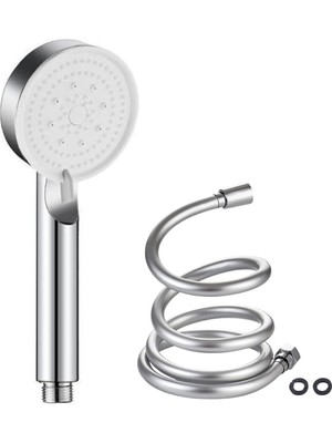 Star Duş Başlığı Seti - 150 cm Pvc Banyo Duş Hortumu + 5 Fonksiyonlu Su Tasarruflu El Duşu