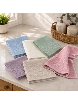 Gonca Renkli Mutfak Havlusu 30X50 cm 6’lı Set %100 Pamuk