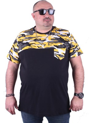 Moc Grande Mocgrande Büyük Beden Cepli Camouflage Erkek Tişört 23145 Hardal