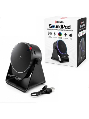 MiraLive Soundpad Bluetooth Hoparlör - Indüksiyon Temas Özellikli - Telefon Standlı - Type-C Şarj - Rgb
