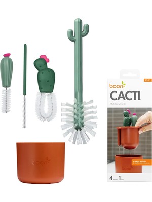 AyrStore Boon Cacti Şişe Temizleme Fırçası Seti, Terakota, 4 Parçalı Set