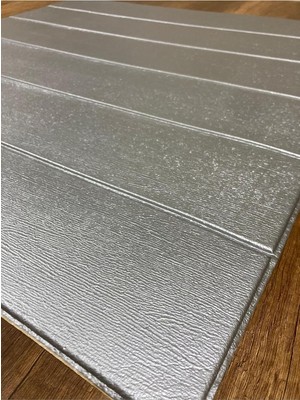 AyrStore Ukab Dekor 70X70 cm Kendinden Yapışkanlı Gri Lambri Esnek Köpük Dekoratif Duvar Paneli (1 Adet