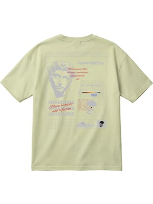 Happıness Baskılı Oversize Unisex Tişört – Streetwear, %100 Pamuk