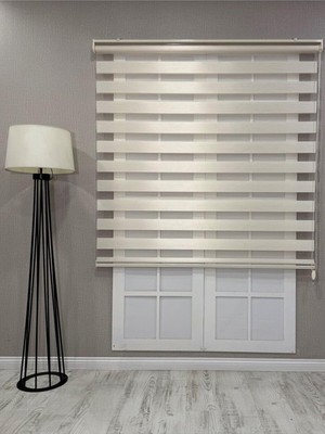AyrStore Bambu Zebra Stor Güneşlik Perde, Krem, 90 x 200