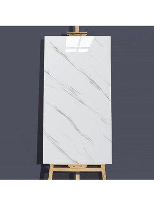 AyrStore Ukab Dekor Kendinden Yapışkanlı Esnek Köpük Beyaz Pvc Mermer Panel 60X30 cm Banyo Wc Mutfak Bey
