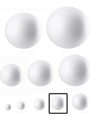 AyrStore Artlantis Strafor Köpük Top 5 cm 50 Adet Köpük Top Küre Toplar Yuvarlak Strafor Köpük Top Oku