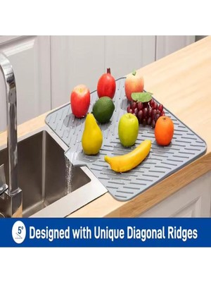 AyrStore Ckm Silikon Bulaşık Matı Çok Amaçlı Kullanıma Uygun Siyah 36 x 46