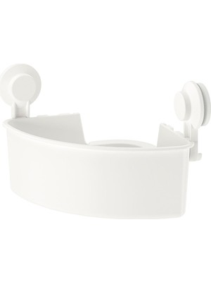 AyrStore Beyaz Duş Sepeti Üçgen Model Ikea Banyo Raf Vantuzlu Sepet