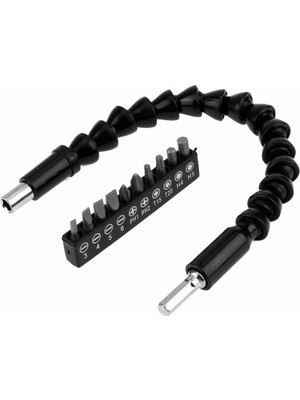 3D Sepetim Matkap Ucu - Bükülebilir Oynar Vidalama Bits Uzatma Aparatı 30CM - Komple Set