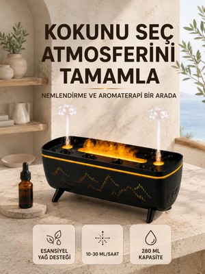 Zenviaa Uzaktan Kumandalı Hava Nemlendirici Aromaterapi Difüzörü 2 4 8 Saat Zamanlayıcılı Siy