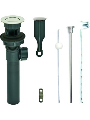 Pf Waterworks PF0735-BN-GR, Gri Abs Gövde Banyo Lavabosu/tuvalet Açılır Tahliyesi, Bilyeli Kald�