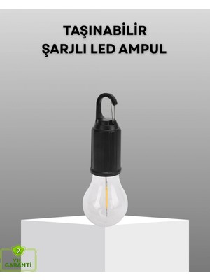 Hace Bazaar Şarjlı Kancalı LED Lamba – Kamp, Balkon ve Acil Durum Işığı