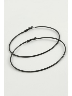 Hace Bazaar Ince Boru Metal Halka Küpe 8-9-10 cm