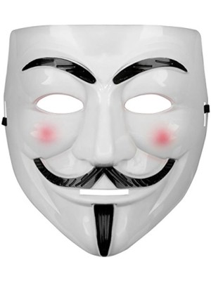 Hace Bazaar Beyaz Pembe Yanaklı V For Vendetta Maskesi