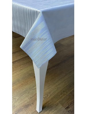 Astarlı Silinebilir Düz Gri Çizgili Pvc Muşamba Dertsiz Leke Tutmaz Masa Örtüsü Gri 100 x 140