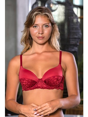 Hace Bazaar Dantel Detaylı Sütyen Bordo (MGP1130) -Hcb
