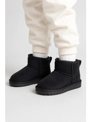 Sivarro Unisex Çocuk Içi Yünlü Kışlık Süet Mini Bot