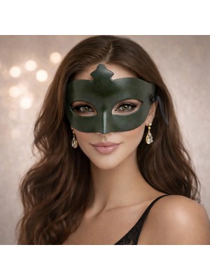 Hace Bazaar Haki Yeşil Gizemli Masquerade Balo Maskesi