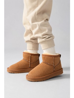 Sivarro Unisex Çocuk Içi Yünlü Kışlık Süet Mini Bot