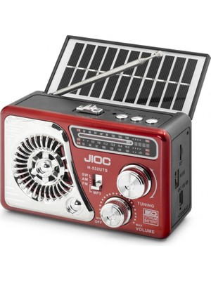 Hace Bazaar Nostaljik Bluetooth Fm Radyo Tws USB Tf Aux Solar Şarjli El Fenerli Kamp Hoparlör H532UTS