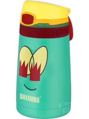 Zemira Shamobo Fiftyfifty Çocuk 350 ml Pipetli Paslanmaz Çelik Termos Bpa Içermez 7 Renk (Açık Yeşil)