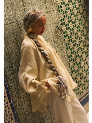 Fresh Scarfs Pure Ethnic Desen Soft Viskon Şal Soft Yeşil