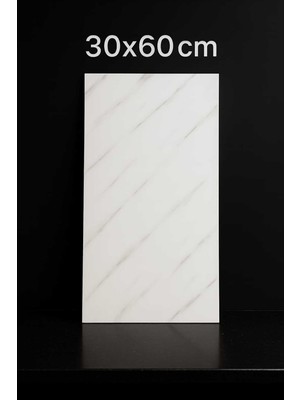 Tetik 10 Adet 60X30 Kendinden Yapışkanlı Esnek Pvc Duvar Paneli, Beyaz, 30 x 61