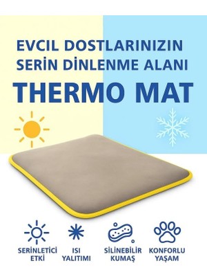 Thermo Mat Hem Soğuk Hem Sıcak Kullanılabilen 2si1 Arada Kedi & Köpek Minderi (Gri, Medium)