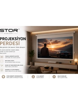 Stor Konsept Projeksiyon Perdesi Beyaz