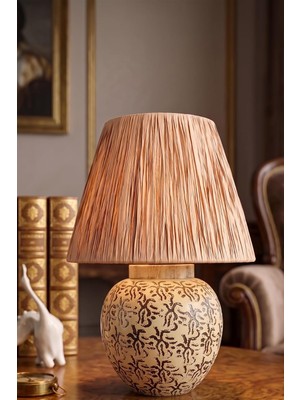 Paix Handmade Seramik Abajur Kahverengi